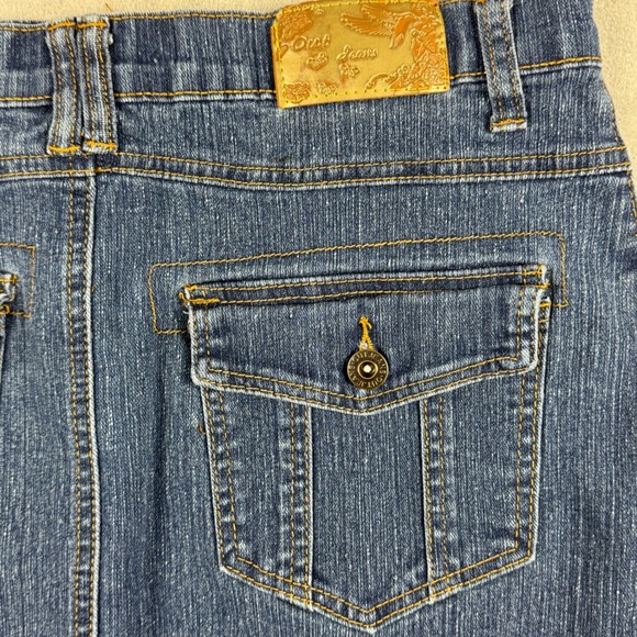 Y2K Out Women's Denim Jeans Midi Blue A-Line Stretch Skirt With Pockets‎ Size 10 - Picture 10 of 13